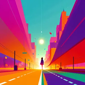 Vibrant Digital Art on Asphalt Avenue