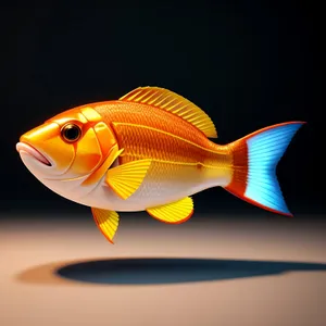 Gleaming Goldfish in Underwater Aquarium