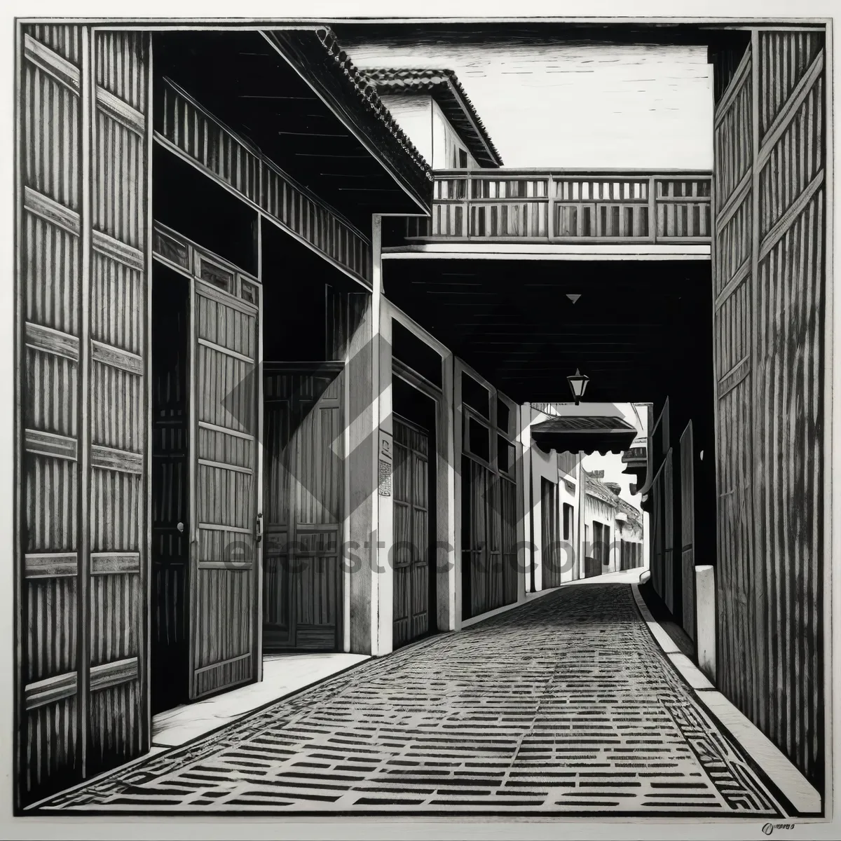 Picture of Old Prison Building with Barred Windows and Doors