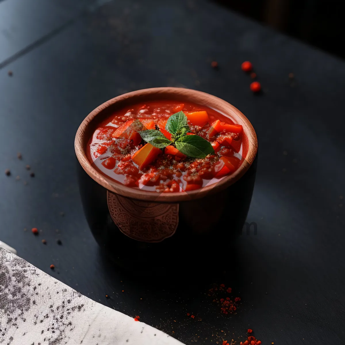 Picture of Healthy Vegetable Bowl with Spicy Pepper Sauce