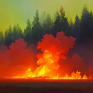 Vibrant Sunset Sky with Volcano Silhouette
