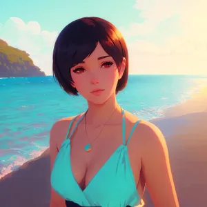 Beach Babe in Stylish Swimwear