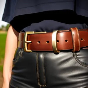 Leather Buckle Pocket on Denim Jeans