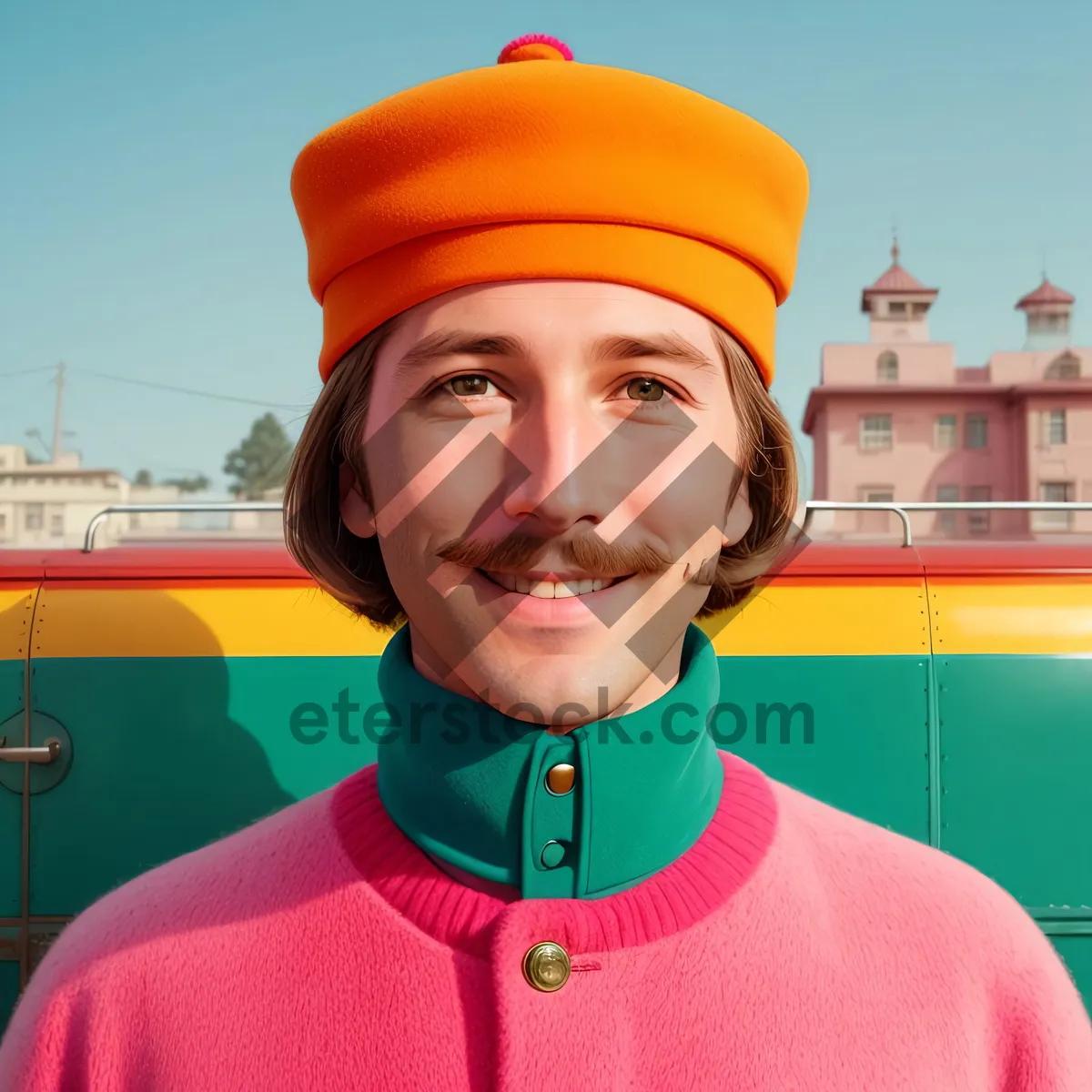 Picture of Smiling Construction Worker in Hardhat