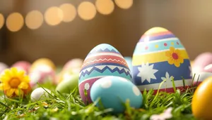 Colorful Easter Egg Decorations with Holiday Sphere Ball