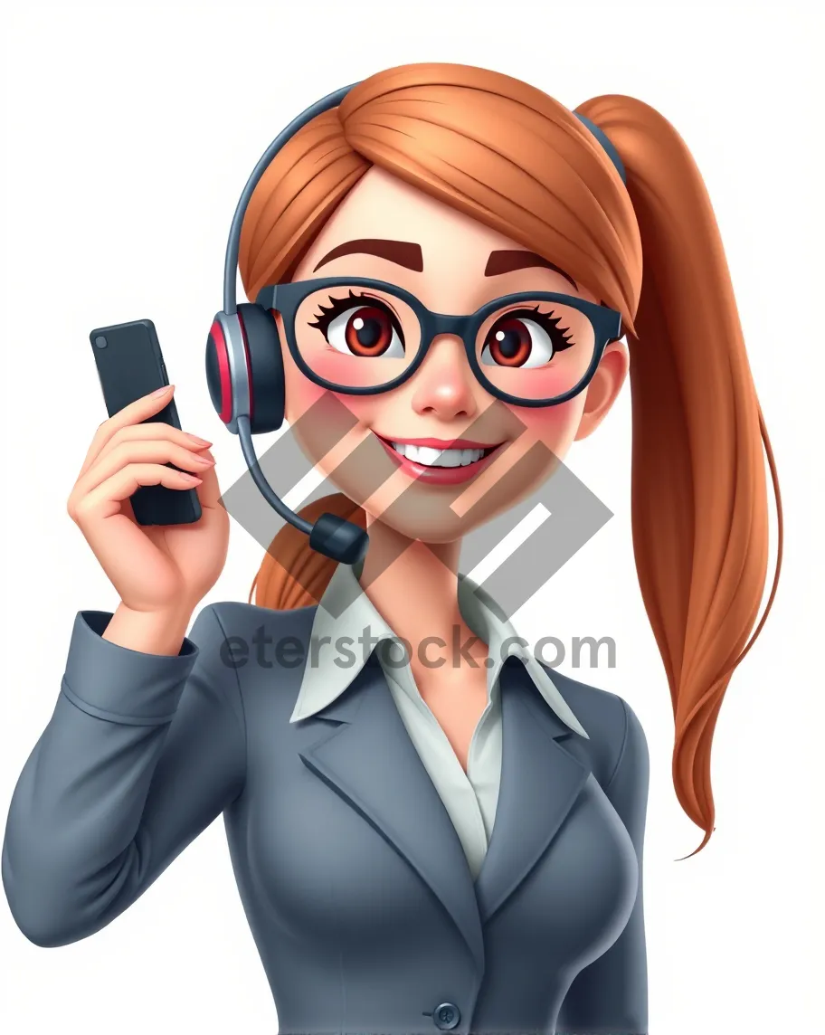 Picture of Pretty adult portrait with cute cartoon style