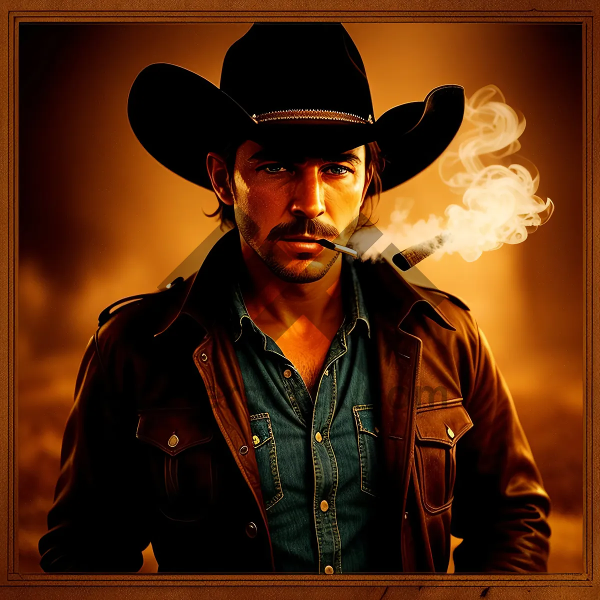 Picture of Smiling Cowboy: Black Western Hat Fashion for Men