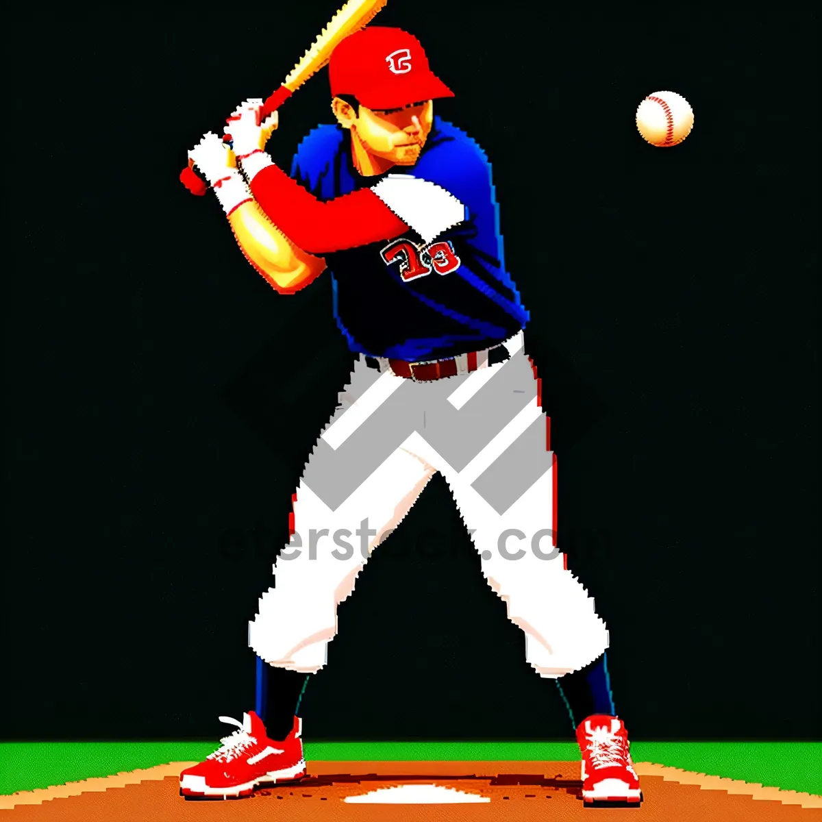 Picture of Silhouette of Athletic Ballplayer in Stadium