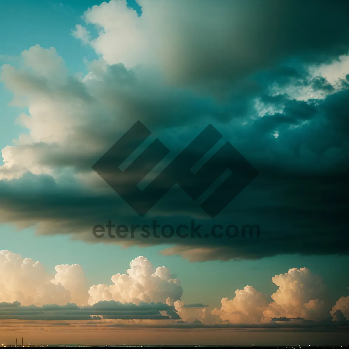 Picture of Vibrant Sunset Sky with Dramatic Cloudscape