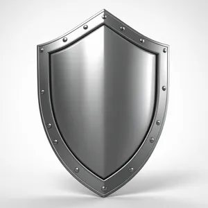 Shiny metal shield emblem with heart symbol icon.