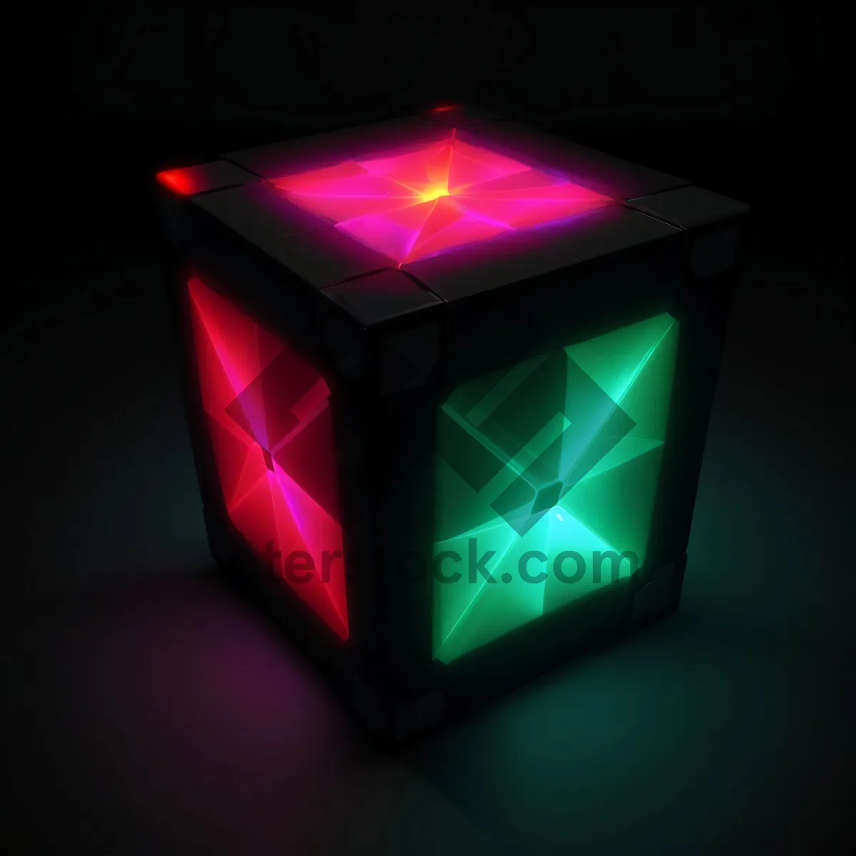 Picture of Black glass gem icon in 3D light shape