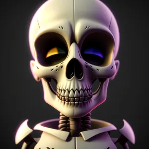 Spooky Pirate Skeleton Head - Scary Cartoon Dead Man