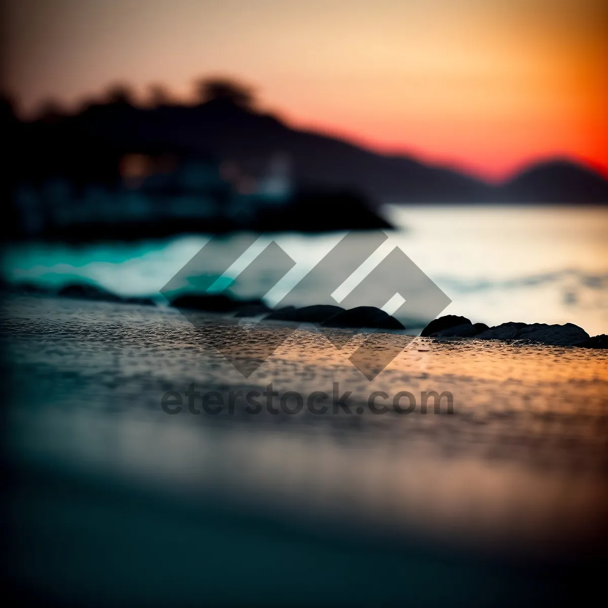 Picture of Serene Sunset Over Ocean Waves
