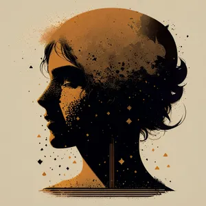 Night Ink: Grunge Silhouette Art with Moon