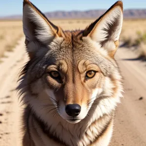 Furry Brown Domestic Dog - Wolf-Like Pet