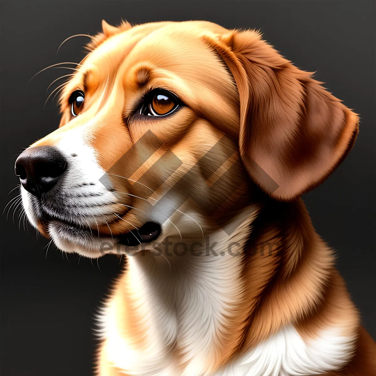 Picture of Golden Retriever Puppy with Cute Brown Nose - Adorable Canine Portrait