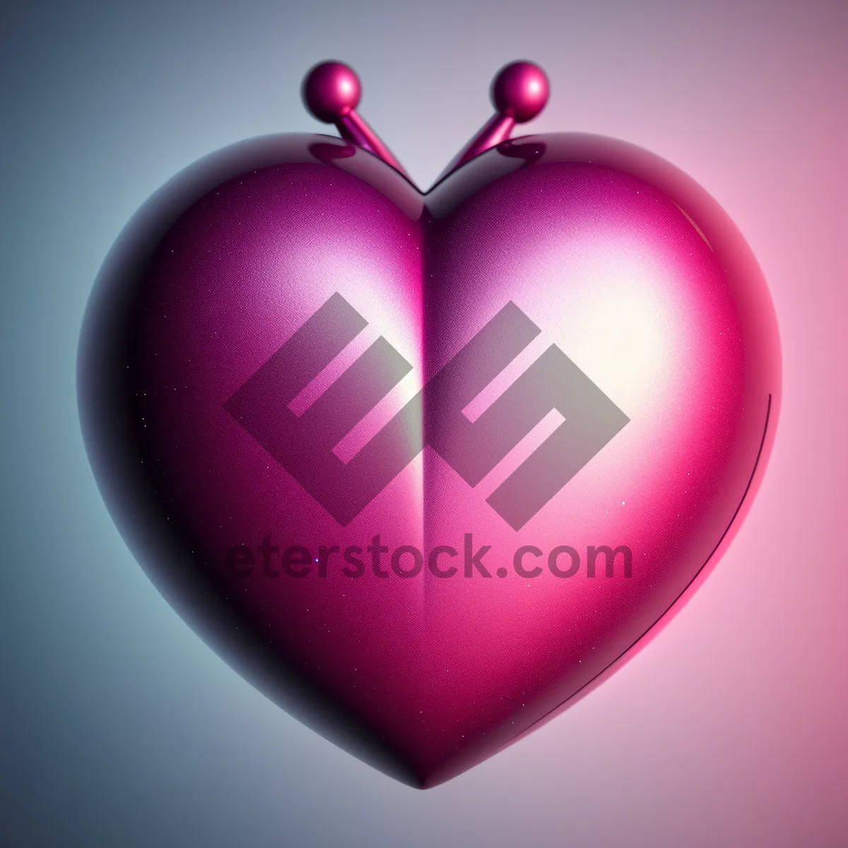 Picture of Shiny Heart-shaped Icon for Valentine's Web Design