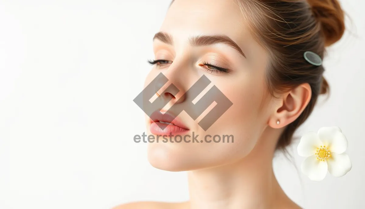 Picture of Gorgeous Closeup Portrait of Attractive Lady with Clean Skin