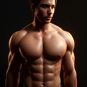 Muscular Male Fitness Model Posing Sensually