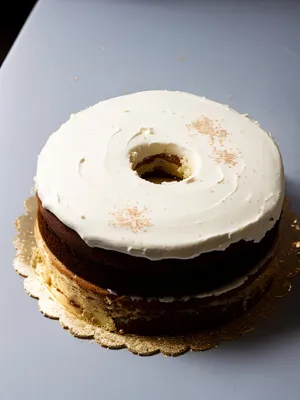 Delicious Gourmet Cake with Sweet Cream and Chocolate Icing