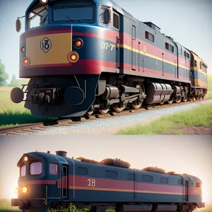 Vintage Electric Locomotive Speeding on Railway Track