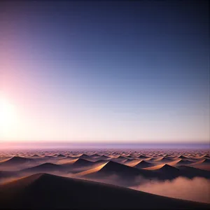 Serenity at Sunset: Desert's Golden Horizon