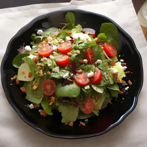 Fresh Plate of Grilled Vegetable Salad with Cheese