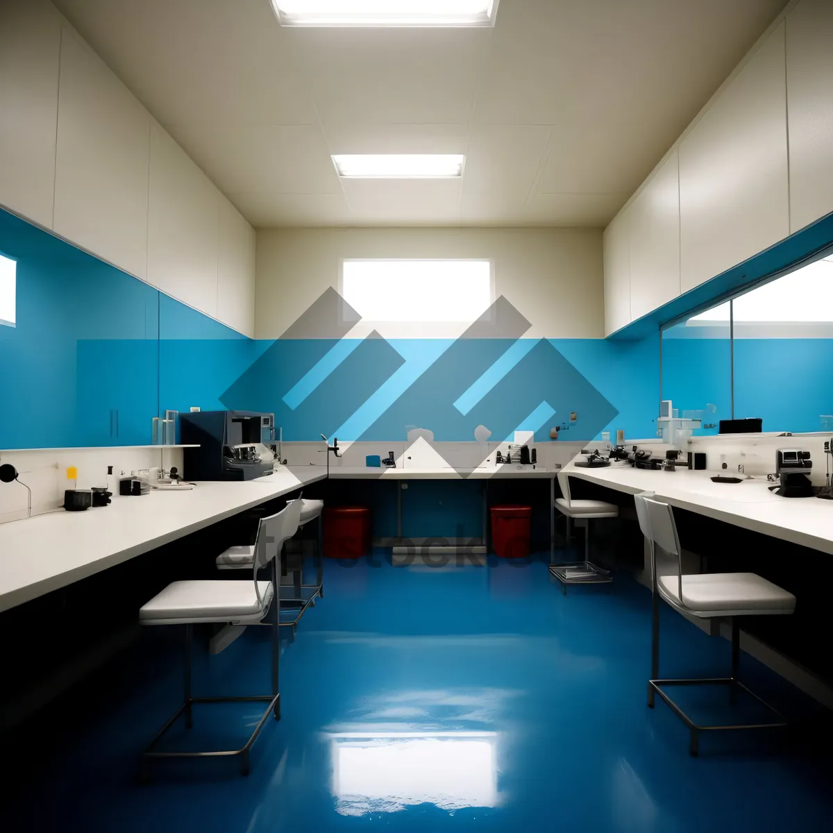 Picture of Modern Luxury Office Interior with Wood Furniture