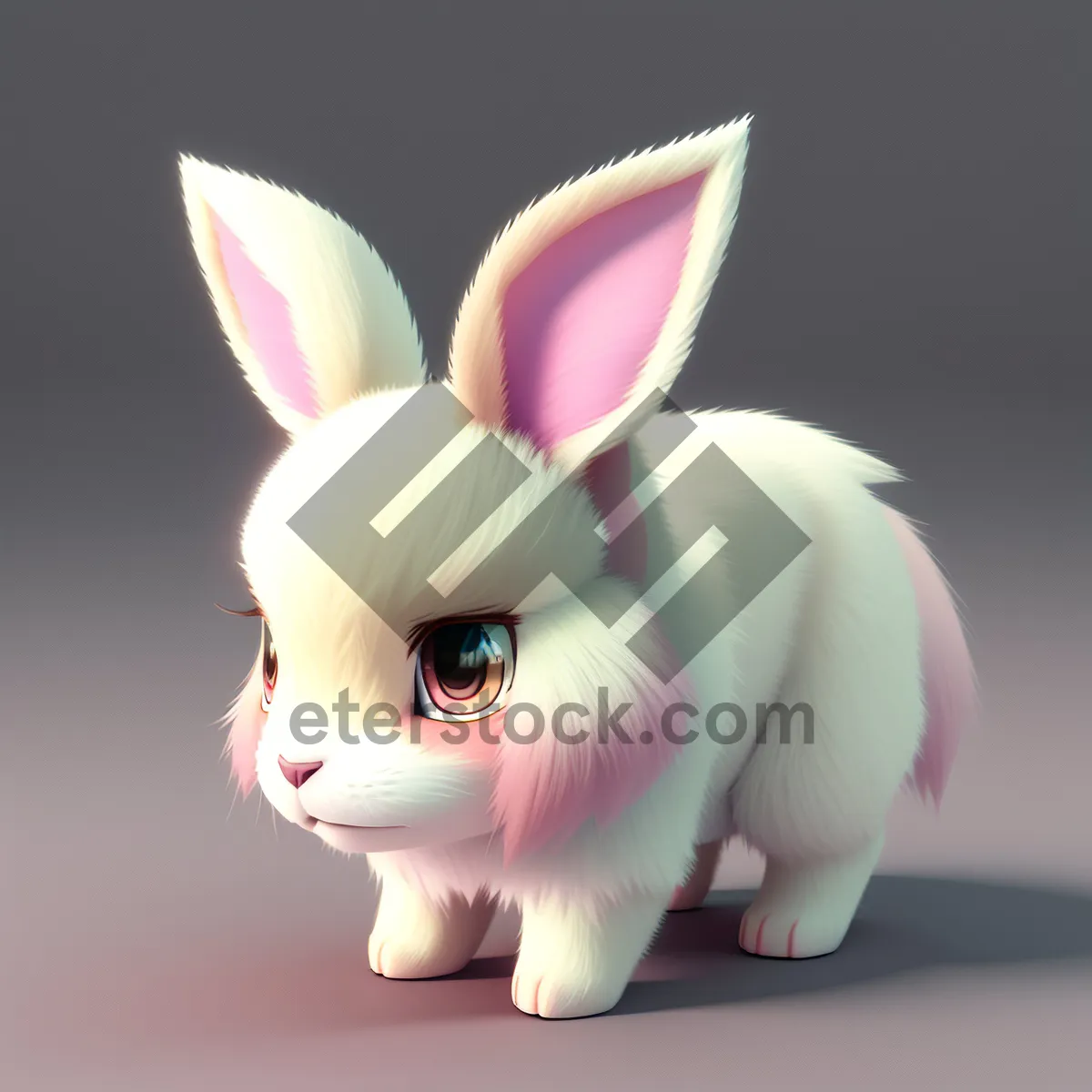 Picture of Adorable Easter Bunny with Piggy Bank