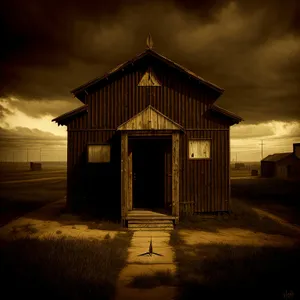 Rustic Abandoned Skyward Wooden Shed