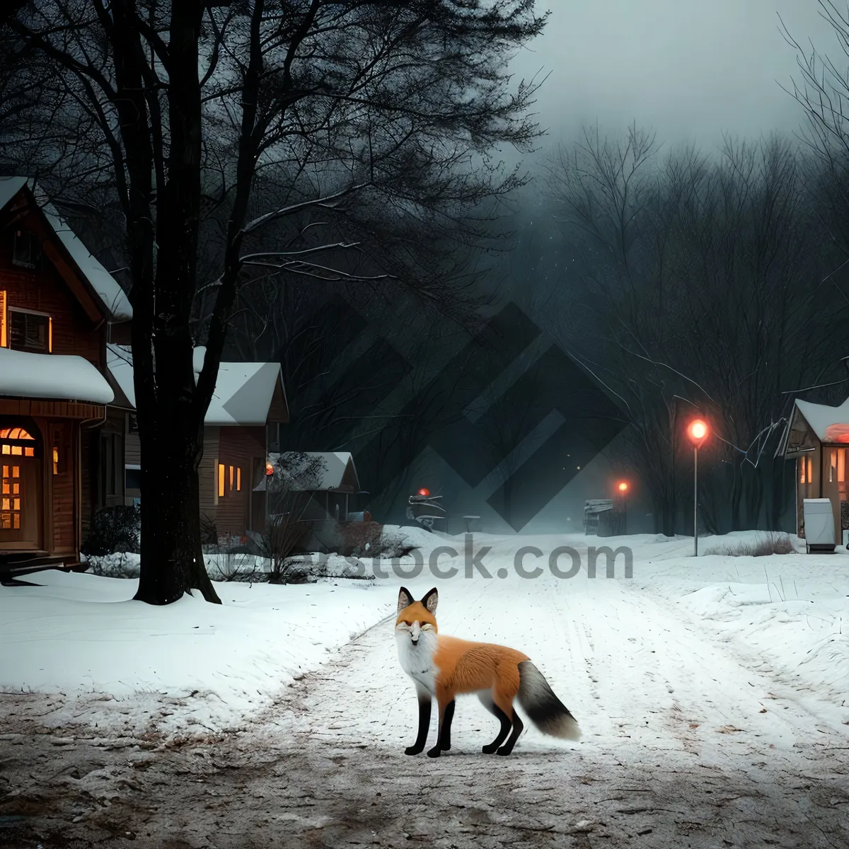 Picture of Winter Wonderland: Majestic Red Fox in Snowy Forest