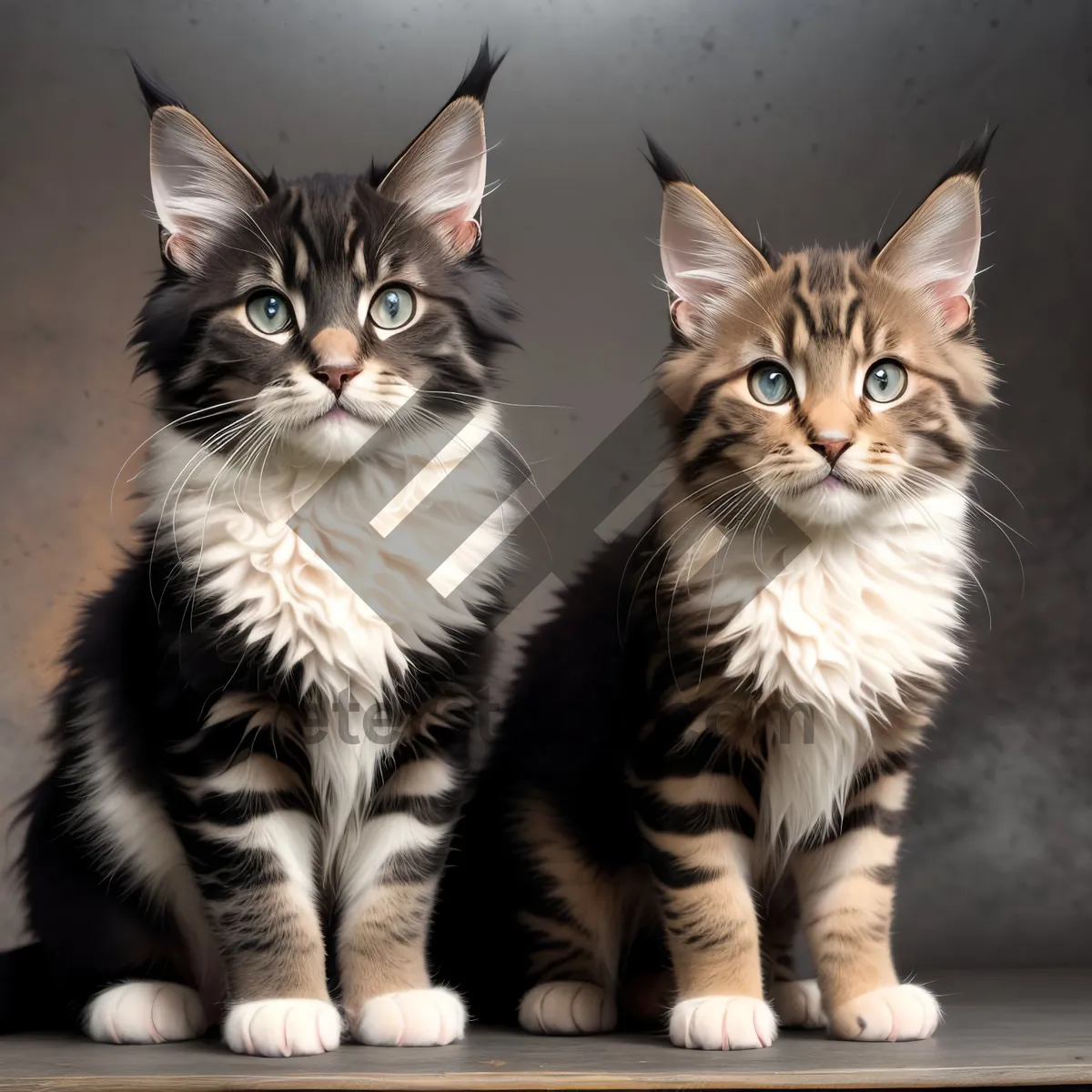 Picture of Curious Kittens Gazing with Adorable Expressions