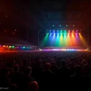 Starry Night Stage with Glowing Laser Lights