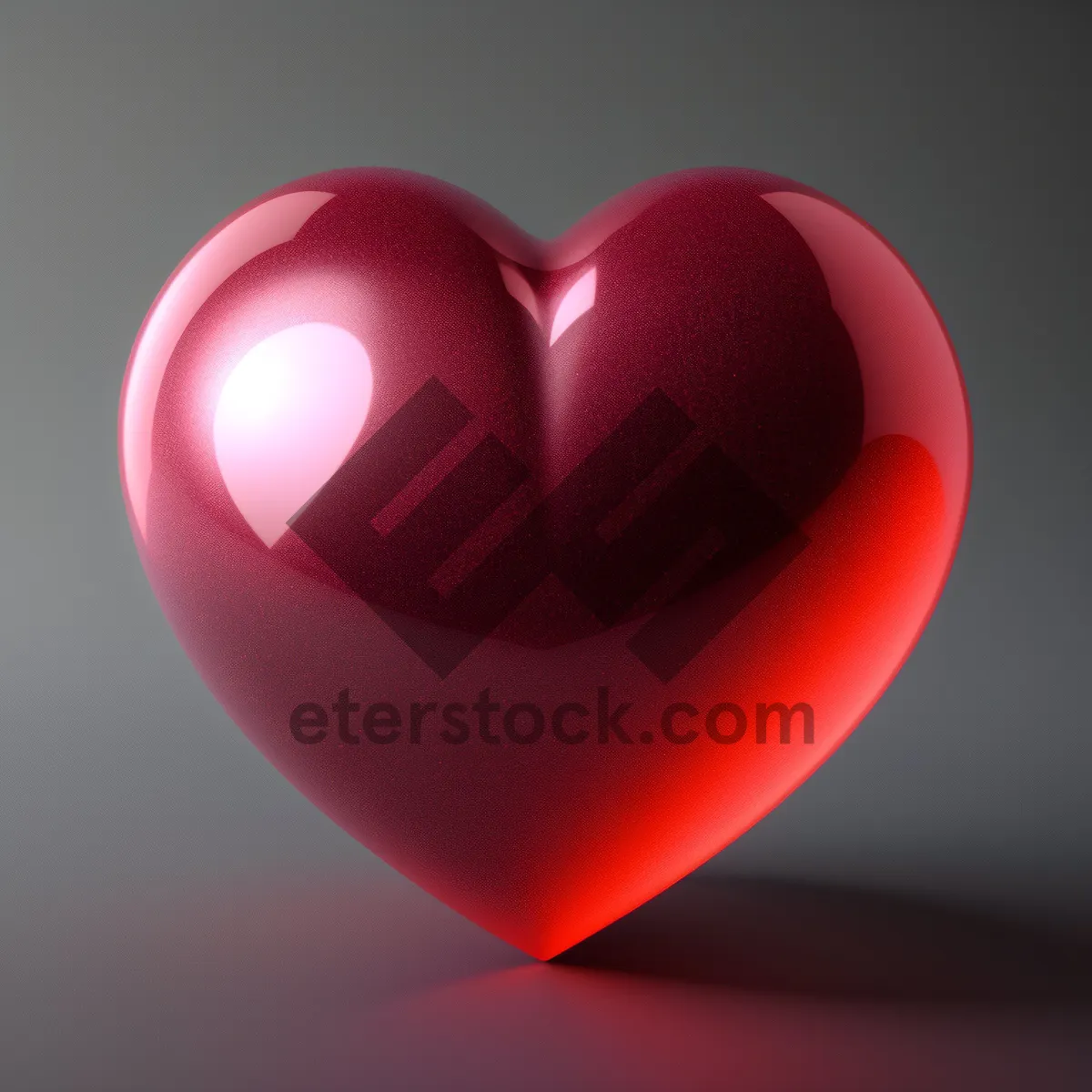 Picture of Shiny Heart Icon on Glass Sphere