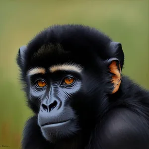 Wildlife Jungle: Endangered Primate in Black Fur