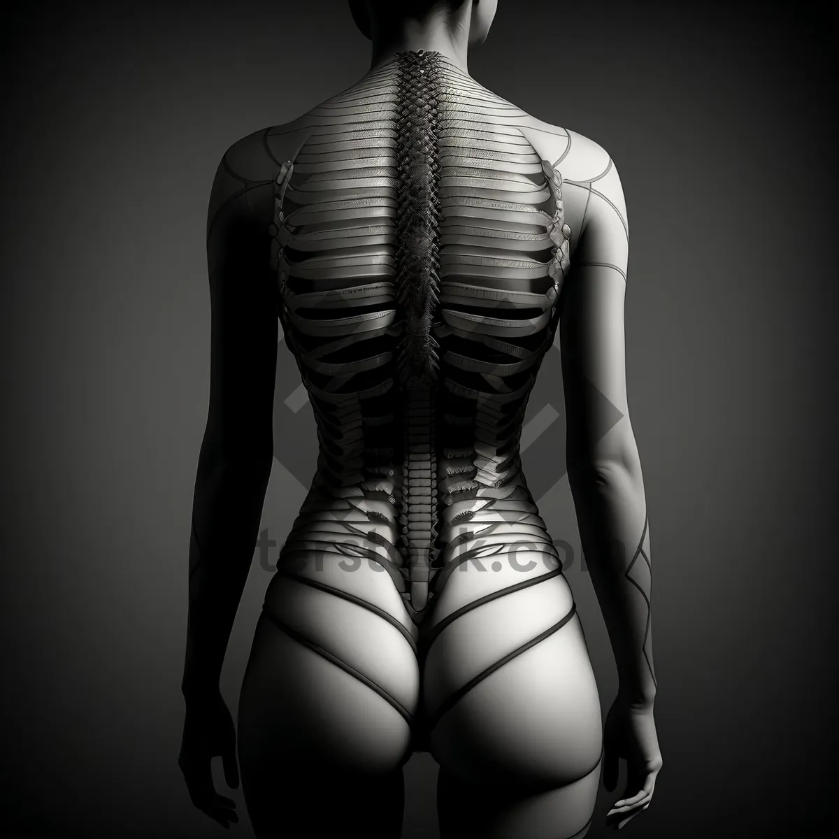 Picture of Anatomical 3D X-ray of Human Abdominal Skeleton