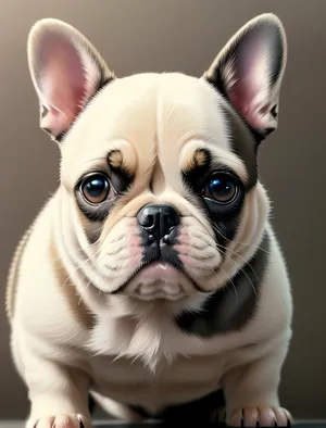 Adorable Bulldog Puppy: Purebred Canine with Wrinkles