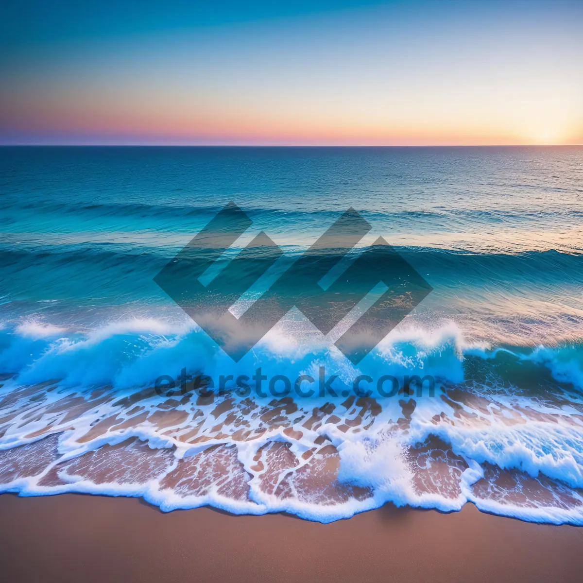 Picture of Turquoise Waves Ablaze in Tropical Sunset