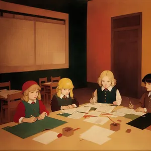 Professional businessman and businesswoman in office meeting