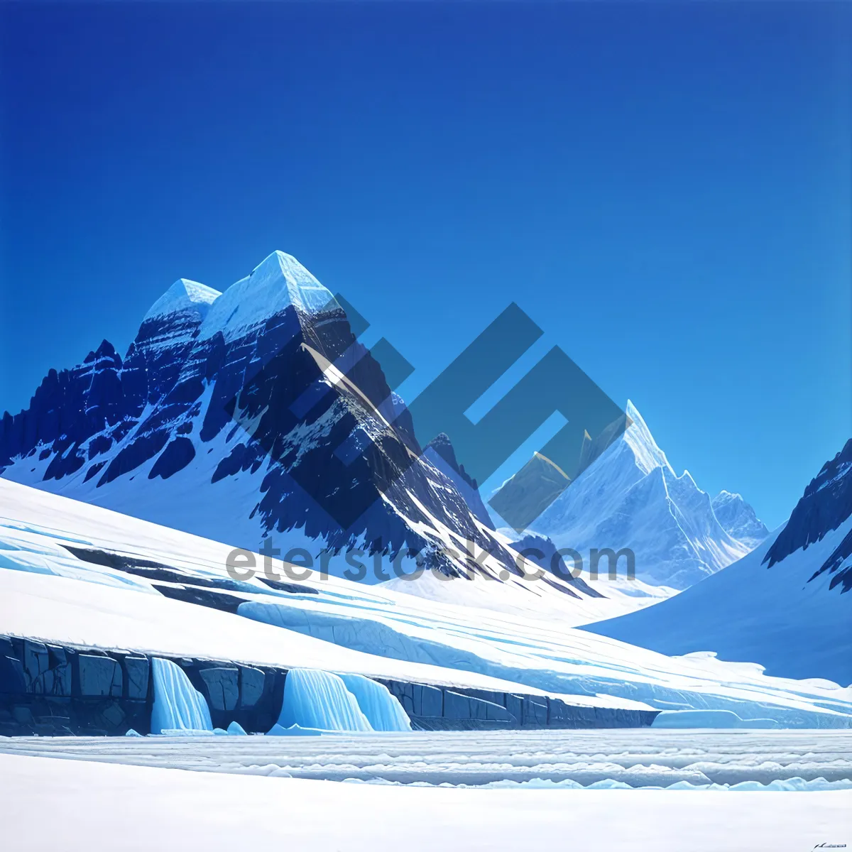 Picture of Majestic Winter Wonderland: Glacial Alpine Landscape