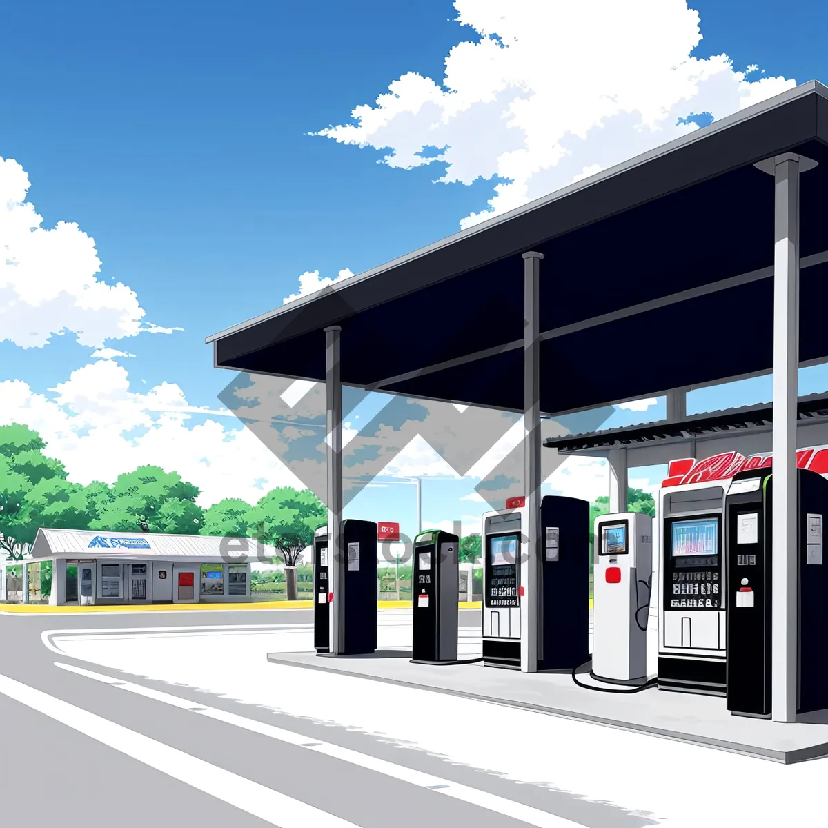 Picture of Gas Pump Vending Machine: Mechanical Device Fueling Station