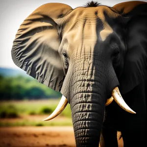 Wild Elephant in African Safari