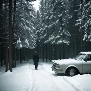 Winter Wonderland: Majestic Mountain Forest in Snow