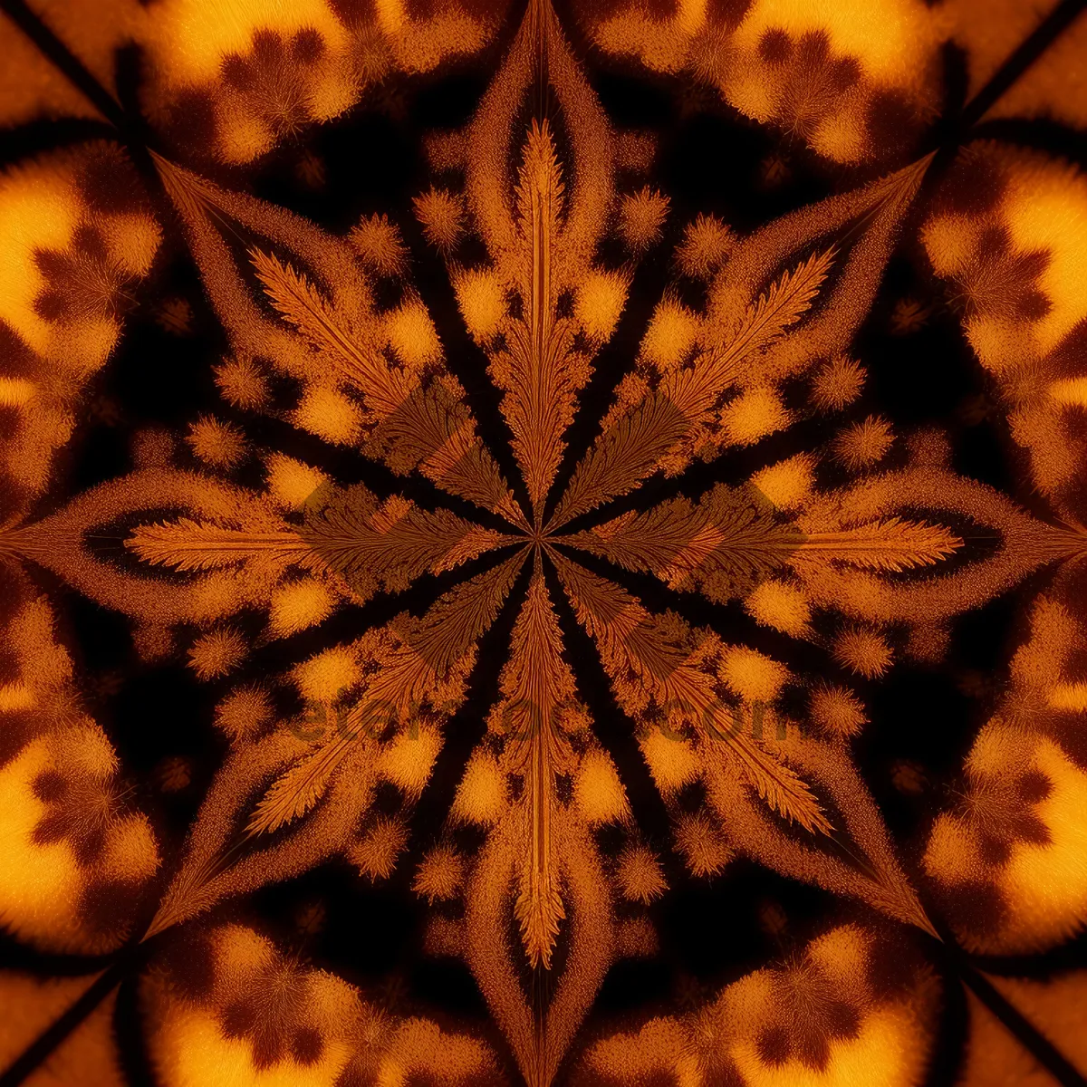 Picture of Colorful Fractal Arabesque Design on Gradient Backdrop