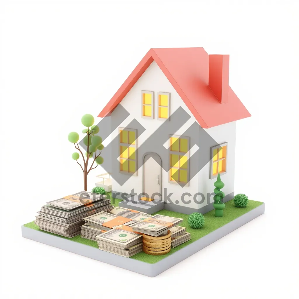 Picture of Miniature House Icon for Real Estate Business Sale