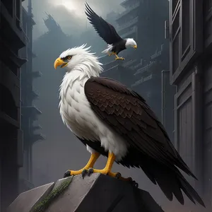 Majestic Hunter: Bald Eagle Soaring with Power