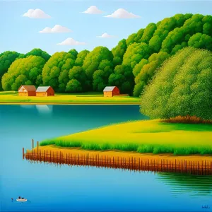 Serenity: Summer Landscape with Tree and Grass