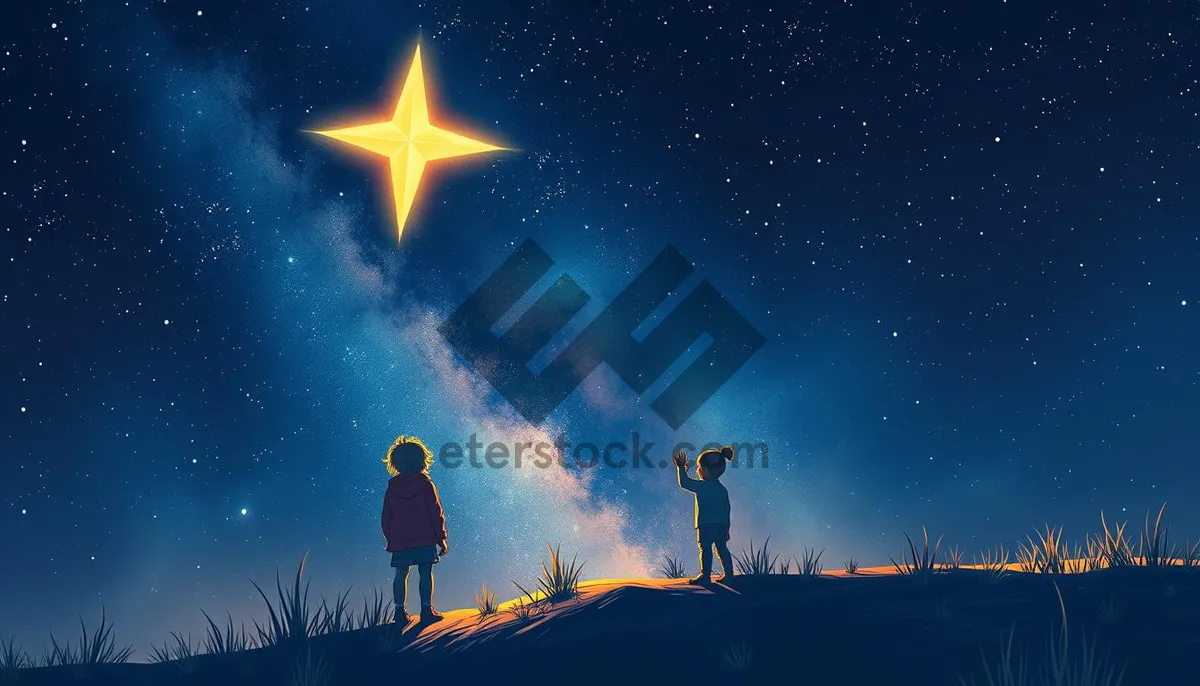 Picture of Moonlit Silhouette Against Starry Sky