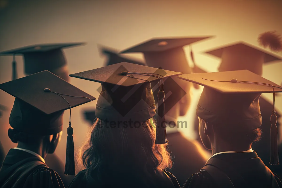 Picture of Education umbrella under canopy with mortarboard cap