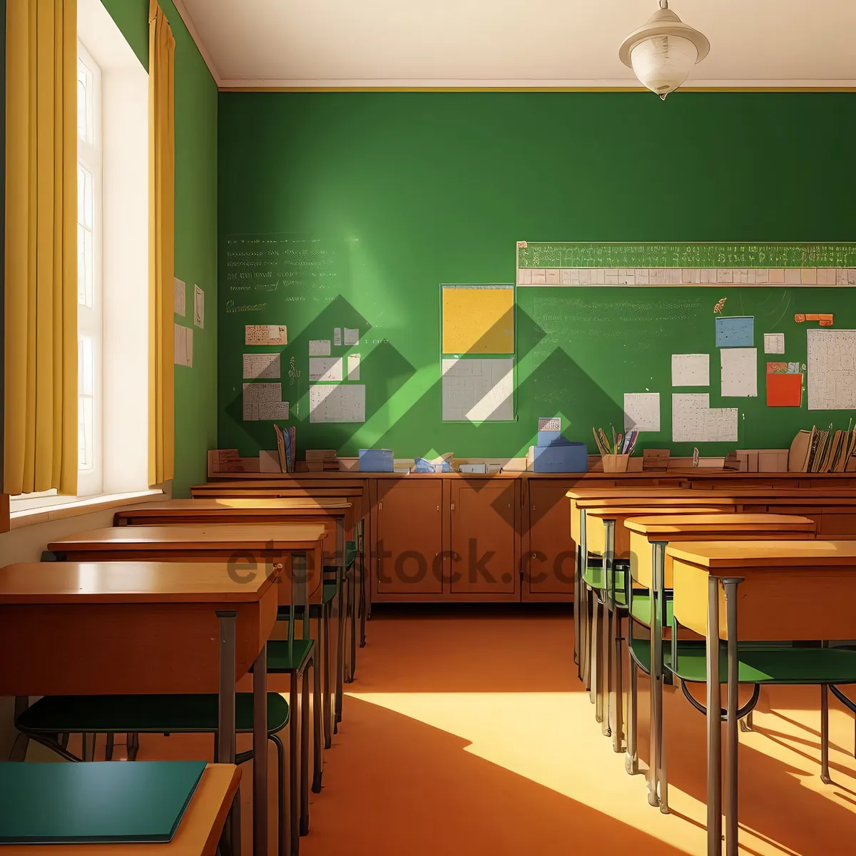 Picture of Modern Classroom Interior with Contemporary Furniture